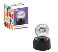 Global Gizmos Table Lamp Disco Ball Rotating Silver/Multicolour Small