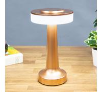 GLOBAL GIZMOS Table Lamp Portable LED Battery Powered Gold 20cm