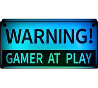 Global Gizmos Warning Gamer at Play LED Light - Black & Blue