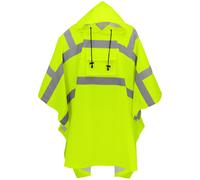 Global Glove Standard Rain Poncho High-Visibility Yellow/Green One Size