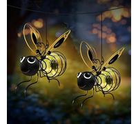 GLOBAL GOLDEN Bee Solar Garden Lights Outdoor Waterproof Hanging Lantern for Garden
