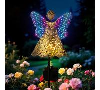 GLOBAL GOLDEN Colorful Butterfly Fairy Light,Solar Lights Outdoor Garden | Two Magical Light Modes Garden Lights,IP55Waterproof,Birthday Gifts for Women,Garden Ornaments Outdoor for Patio Lawn Yard
