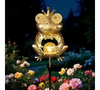 GLOBAL GOLDEN Solar Light Outdoor Garden-Weatherproof Frog Solar Garden Light with Auto On/Off, 2 Mode LED Lights, Dynamic Eye Lighting for Patio, Yard, Pathway Decoration-Birthday Gifts for Women