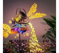 GLOBAL GOLDEN Solar Watering Can Light, LED Solar String Lights Waterproof Dual Mode Water Can Lights for Garden Patio Yard Pathway Lantern Plant Decoration (Butterfly)