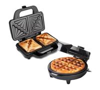 Global Gourmet Deep Fill Sandwich Toaster & Round Waffle Maker Bundle | Non-Stick Plates | 2 Slice Toastie Maker 900W & Waffle Machine 700W | Easy Clean, Compact Design