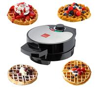 Global Gourmet - FULL SIZE American Waffle Maker Iron Machine 700W I Electric I Stainless Steel Mould I Non-Stick Coating I Recipes I Deep Cooking Plates I Adjustable Temperature Control - Black