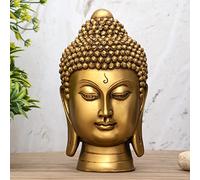 Global Grabbers New face Head Buddha Statue showpiece Idol Home Decor Items for Living Room and Gifts (Golden 4)