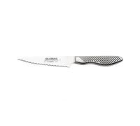 Global GS-108/SC Small Utility Knife 12cm Scalloped Blade, Versatile Japanese Kitchen Knife for Precision Chopping, Slicing, Cutting, Ultra Sharp Stainless Steel