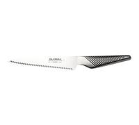 Global GS-14 Utility Knife 15cm Scalloped Blade, Versatile Japanese Kitchen Knife for Chopping, Slicing, Cutting Meat & Vegetables, Premium Quality All Stainless Steel Design