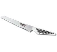 Global GS-61 Bagel/Sandwich Knife 16cm Blade, Japanese Small Bread Knife for Slicing Sourdough Bread, Ultra Sharp Stainless Steel Serrated Knife for Homemade Bread, Made in Japan