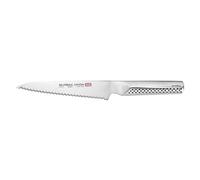 Global GUS-22 UKON Utility Knife with 15cm Serrated Blade, CROMOVA 18 Stainless Steel, Silver
