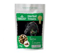 Global Herbs Festive Cinnamon Herbal Treats for Horses Low-Sugar Rewards 1kg