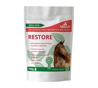 Global Herbs Restore Powder for Horses 750g Refill Pouch Liver, Digestion & Condition Support Herbal Supplement