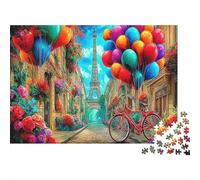 Global Icons Jigsaw Puzzle 1000 Piece | Sustainable Recycled Paper Eiffel Tower with Balloons for Adults & Teens Gift 70x50cm/1000pcs