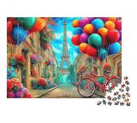 Global Icons1000 Piece Premium Cardboard Balloon Path Jigsaw Puzzle Adults Teens Brain Training Puzzle Fun Home Activity Stress Relief Gift 38x26cm/1000pcs