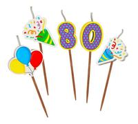 Global Journey Gifts Milestone 80Th Birthday Cake Candle Set
