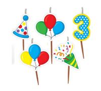 Global Journey Gifts Milestone Birthday Cake Candle Set Age 3