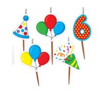 Global Journey Gifts Milestone Birthday Cake Candle Set Age 6
