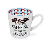 Global Journey Gifts Novelty Mug - I Run On Caffeine And Sarcasm