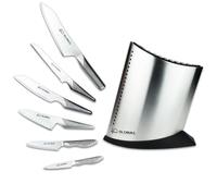 Global Knives 40th Anniversary Limited Edition 7 Piece Knife Block Set, Premium Japanese Kitchen Knives, Ultra Sharp Stainless Steel Blades with Chef's Knife & 16cm Bread Knife
