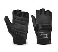 Global Leather Wheelchair Gloves - Black - Medium