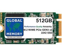 GLOBAL MEMORY 512GB M.2 2242 PCIe Gen3 x2 NVMe B+M KEY WWAN SOLID STATE DRIVE (SSD) FOR LENOVO IDEAPAD 3 530S / THINKPAD V15 P52S X280 T470P T480S T480 T495 L490 T580