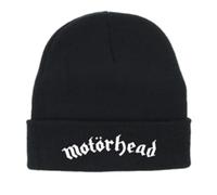 Global Merchandising Services Motörhead Embroidered White Logo Black Beanie, Black, One size