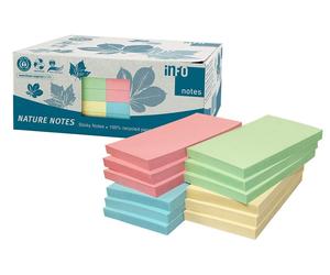 Global Notes 5655-88Box Info Nature Recycled Self-Stick Notes 125 x 75 mm 100 Sh