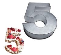 Global Outlet Ltd 0-9 Number Large Individual Cake tins for Baking, Birthday, Wedding Anniversary & Parties, Metallic Cake molds (5)