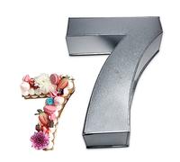 Global Outlet Ltd 0-9 Number Large Individual Cake tins for Baking, Birthday, Wedding Anniversary & Parties, Metallic Cake molds (7)