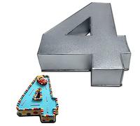 Global Outlet Ltd 0-9 Number Large Individual Cake tins for Baking, Birthday, Wedding Anniversary & Parties, Metallic Cake molds (4)