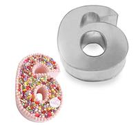 Global Outlet Ltd 0-9 Number Large Individual Cake tins for Baking, Birthday, Wedding Anniversary & Parties, Metallic Cake molds (6)