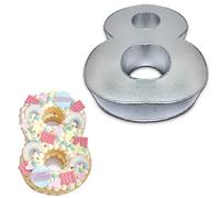 Global Outlet Ltd 0-9 Number Large Individual Cake tins for Baking, Birthday, Wedding Anniversary & Parties, Metallic Cake molds (8)