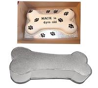 Global Outlet Ltd Dog Bone Shape Metallic Cake Tin, Novelty Cake Pans for themed birthdays, parties and gatherings Silver