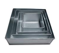 Global Outlet Ltd Square Shape, 4 Tier Cake tins, Cake tins, 6”, 8”, 10”, 12”,Baking and Birthday, 12x12x4, 4 Tier Cake for Wedding Anniversary & Parties