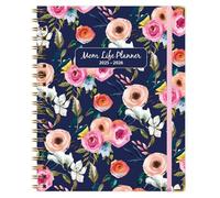 Global Printed Products The Mom Life Planner June 2025 through July 2026 by Global Printed Products - Includes Record Keeping Pages, Budget and Meal Planner, and Habit Tracker (Small Navy Floral)