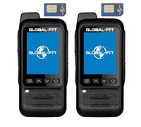 GLOBAL-PTT P0 GPS 2-Pack 4G Walkie Talkies with SIM Cards - Nationwide Coverage Unlimted Communication Long Range PoC Two Way Radios IP67 Waterproof Design (GPS)