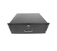 Global Rack 19" Server Cabinet Drawer Case, 4U, Black, 19"W x 18"D x 7"H, 55LBS, Lockable, Server Room