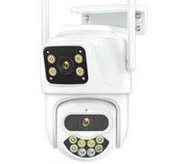 GLOBAL SECURITY Outdoor WiFi Camera, 8MP Surveillance Camera, 360 PTZ Camera, Double Lens Camera, Outdoor IP Camera, WiFi Home Security, Night Vision Camera, Waterproof Camera