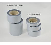 GLOBAL SELF-ADHESIVE PRODUCTS LTD. 80 Micron White on Black Low Tack Protection Tape - Various Widths (75MM)