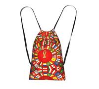 Global Soccer Nations Print World Cup Drawstring Backpack, Reusable Beach Bag, Gym Bag and Travel-Friendly Backpack