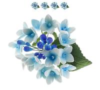 Global Sugar Art Hydrangea Blossoms Spray Sugar Cake Flowers, Blue/Purple, 4 Count by Chef Alan Tetreault