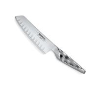 Global Vegetable Knife 14cm Fluted Blade, Versatile Japanese Kitchen Knife for Cutting Vegetables, Premium Quality All Stainless Steel Design