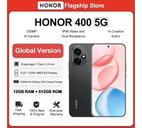 Global Version HONOR 400 5G Smartphone Snapdragon 7 Gen 3 6.55" 120Hz AMOLED Display 200MP Camera 6000mAh 80W SuperCharge NFC 8GB 512GB Gold