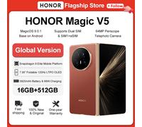 HONOR Magic V5 Global Version 5G Foldable Smartphone Snapdragon 8 Elite 7.95" LTPO OLED Display 5820mAh Battery 66W SuperCharge Ivory White