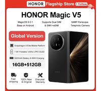 HONOR Magic V5 Global Version 5G Foldable Smartphone Snapdragon 8 Elite 7.95" LTPO OLED Display 5820mAh Battery 66W SuperCharge Black