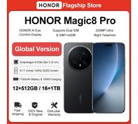 HONOR Magic8 Pro Global Version Snapdragon 8 Elite Gen 5 6.71" OLED Display 7100mAh Battery 100W SuperCharge Support eSIM NFC 12GB 512GB Black