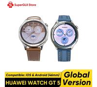 Global Version HUAWEI WATCH GT 5 Smartwatch AMOLED Screen 41mm/46mm Buit-in Map Replay Message Compatible with iOS and Android Global Version 46mm Blue