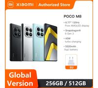 Global Version Mobile Phones POCO M8 5G Smartphone Snapdragon® 6 Gen 3 6.77' Flow AMOLED Display 5520mAh Battery 45W NFC 8GB 512GB Black