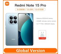 Global Version Mobile Phones Xiaomi Redmi Note 15 Pro MTK Helio G200-Ultra 6.77"AMOLED display 200MP ultimate-clarity camera 12GB 512GB Blue